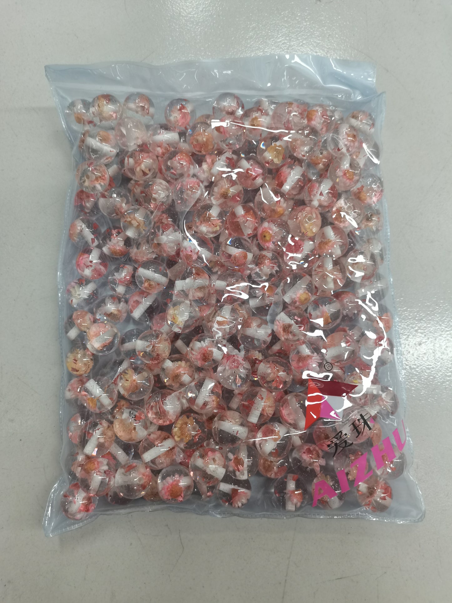 16mm acrylic dry flower beads, seprate colors and mix colors