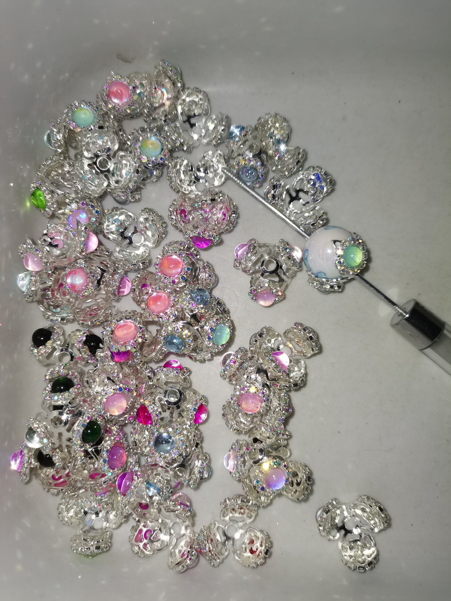DIY metal bead caps bling bling
