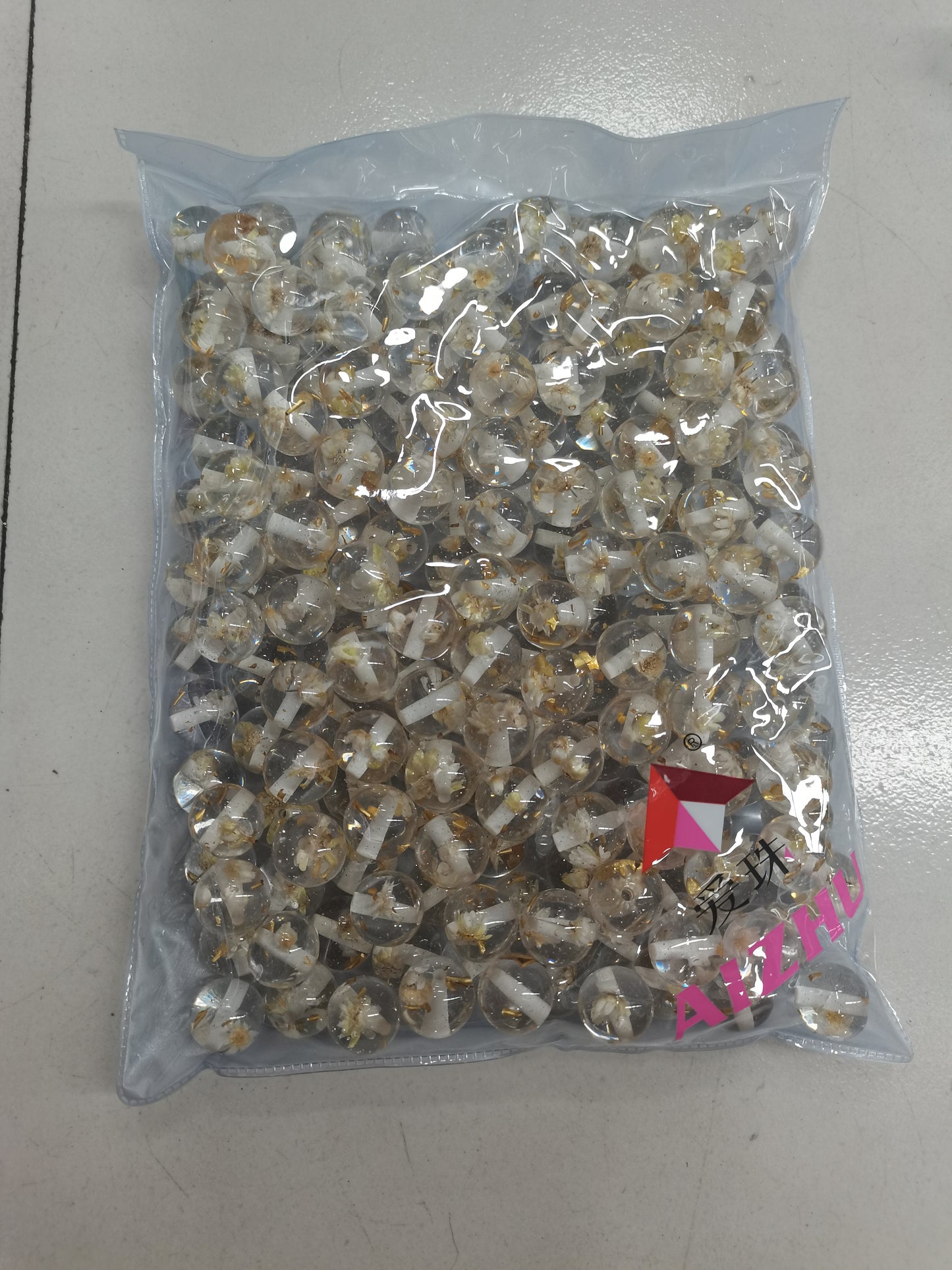 16mm acrylic dry flower beads, seprate colors and mix colors