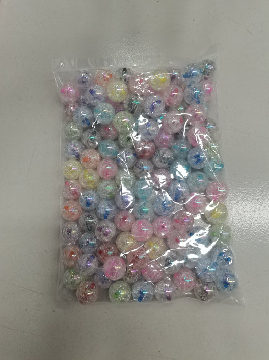 DIY acrylic creckle double layer bead 20mm 18mm 16mm 14mm