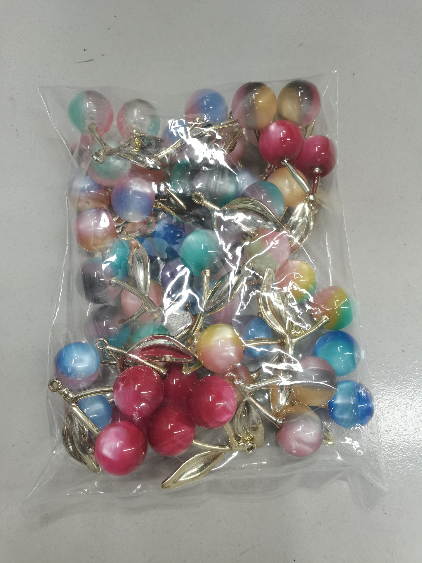 DIY acrylic cheery keychain pendant