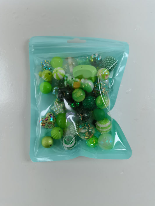 green bead 50 pcs mix