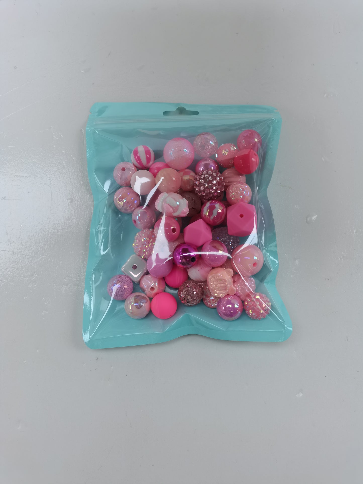 pink bead mix 50 pcs