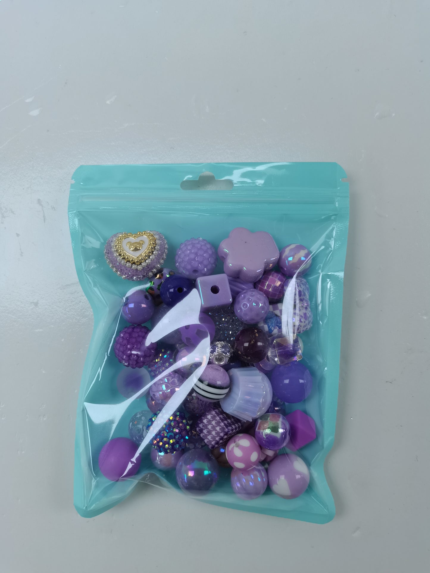 purple bead mix 50 pcs