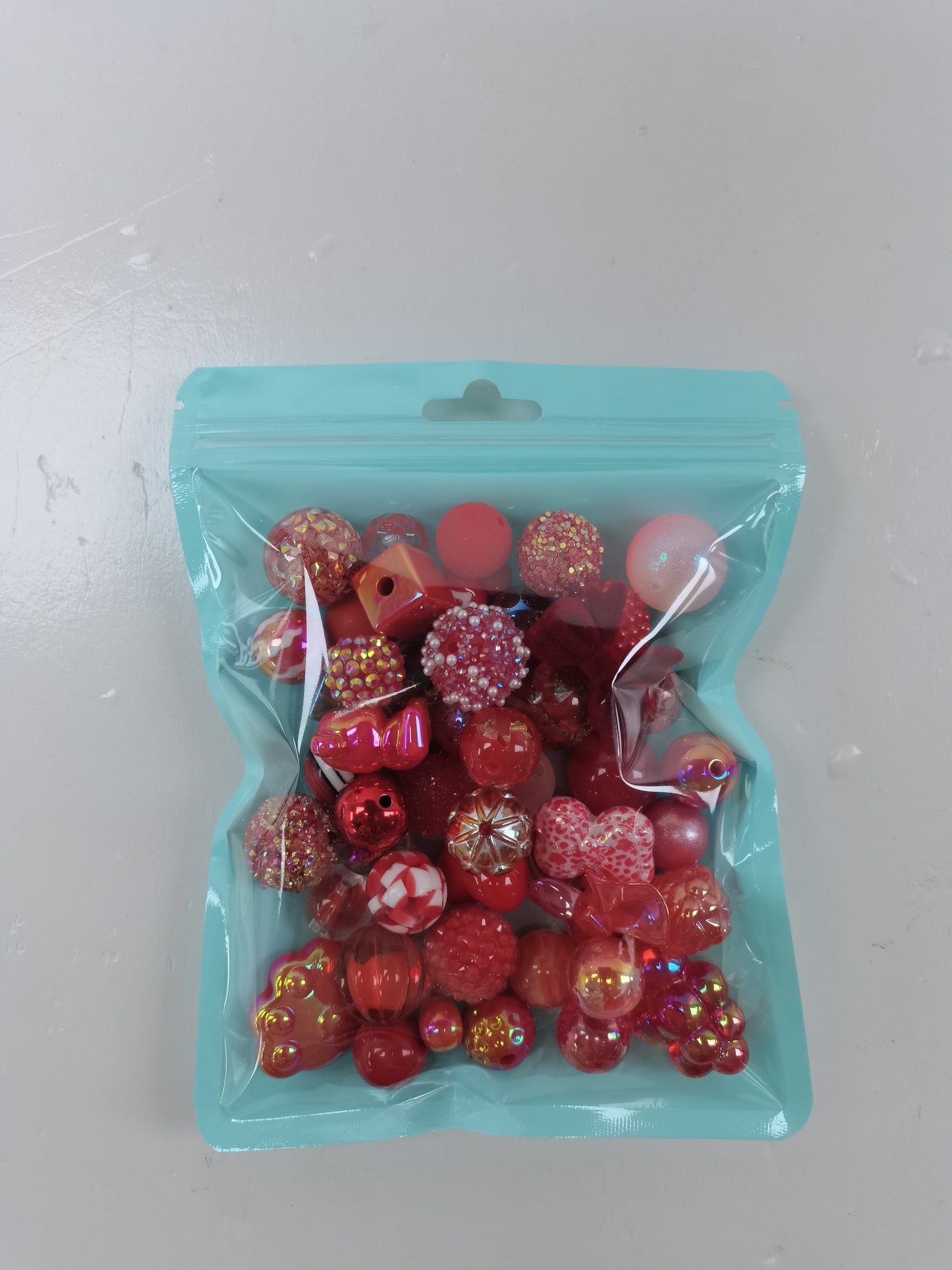 red mix beads 50pcs per bag